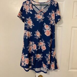 Floral Blue and Pink Dress